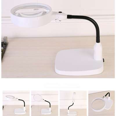 LED magnifying lamp , table desk led magnifier lamp, dimming replaceable 10X LED magnifying lamp